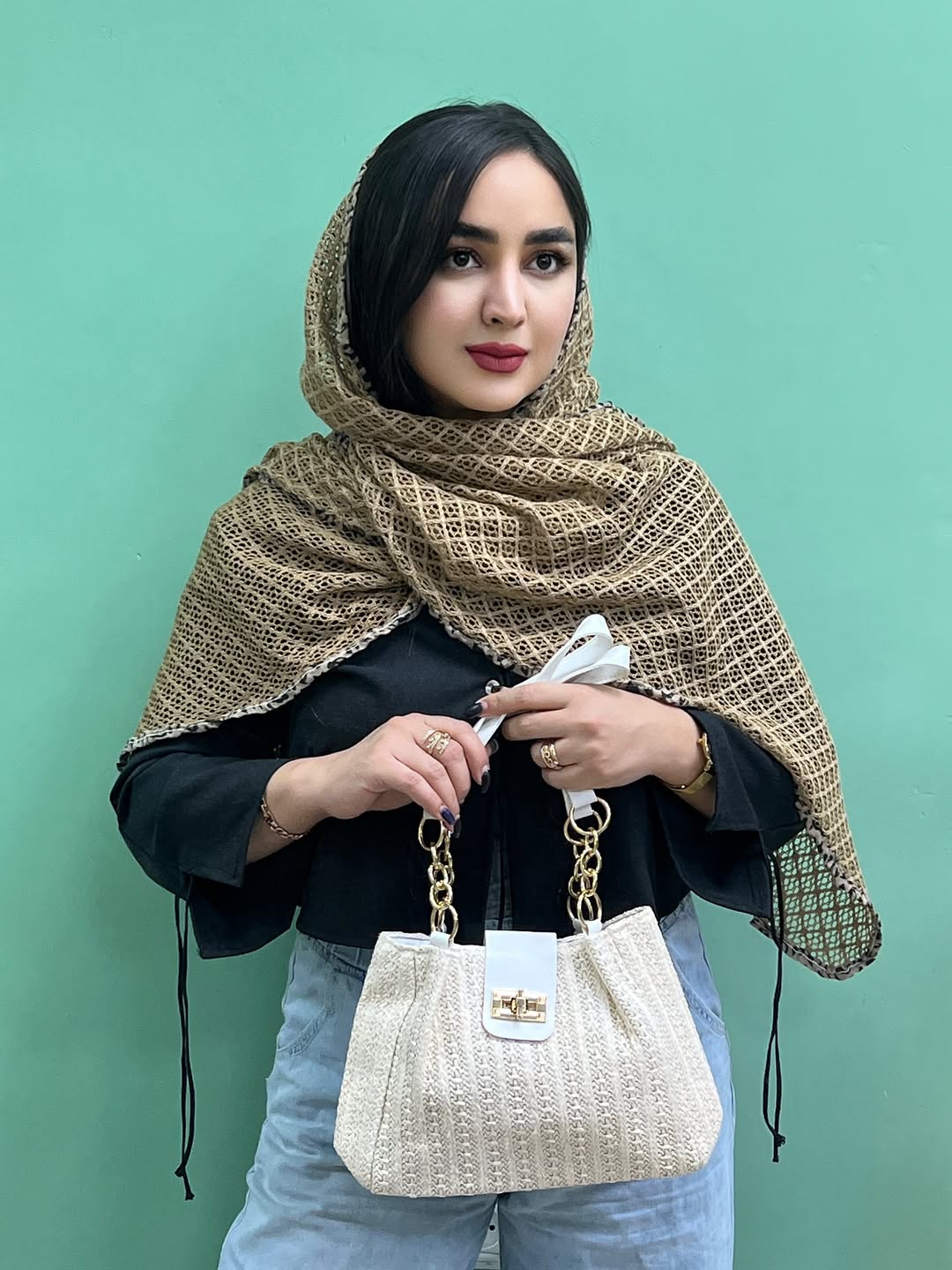 شال قلاب بافی پلنگی