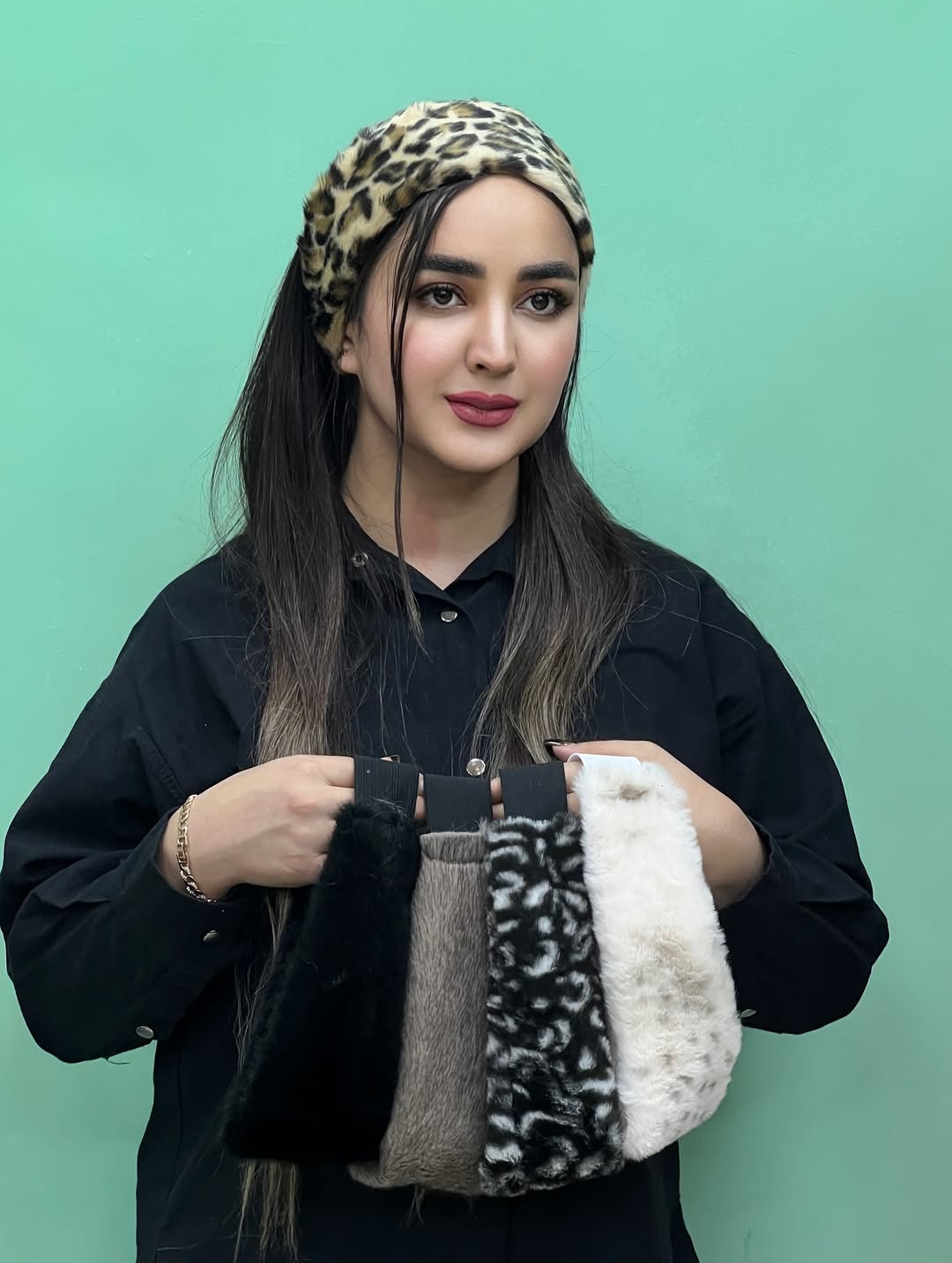 هدبندخزدار روسی زنانه گرم شیک و کلاسیک