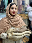 شال برشکا پاییزه لبه خز مروارید وارداتی نرم ولطیف