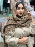 شال برشکا پاییزه لبه خز مروارید وارداتی نرم ولطیف