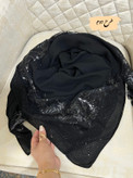 روسری مجلسی مشکی کار شده قواره۱۲۰