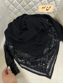 روسری مجلسی مشکی کار شده قواره۱۲۰