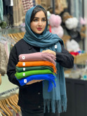 شال موهر تک رنگ ریشه فیتیله ای