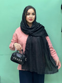 شال مشکی لمه پولکی لبه گیپور