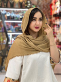 شال برشکا لبه ریش تک رنگ سبک