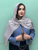شال سنگشور لینن وارداتی لبه پاپیونی