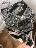 روسری مام ابریشم وارداتی دور دست دوزقواره۱۱۰