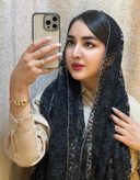 شال گیپورمشکی لبه نقره ای
