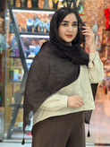 شال نخی مربعی کمی شاین مدل فیونا