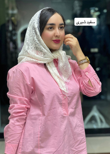مینی اسکارف گیپور نگینی قواره ۹۰ سه گوش