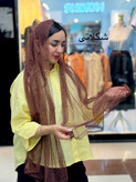 شال تور نگینی لبه دانتل سورمهای،کرمی،قهوهای،مشکی