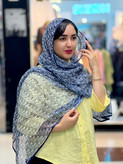 شال سورمه ای حریر پلیسه مارک وارداتی لبه گاندوزی - استوک
