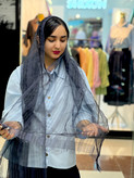 شال مجلسی ابریشم اورگانزاشیشه ای وارداتی آهار دار - استوک