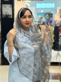 شال مجلسی ابریشم اورگانزاشیشه ای وارداتی آهار دار - استوک