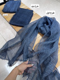 شال آبی سورمه ای مجلسی در سه طرح