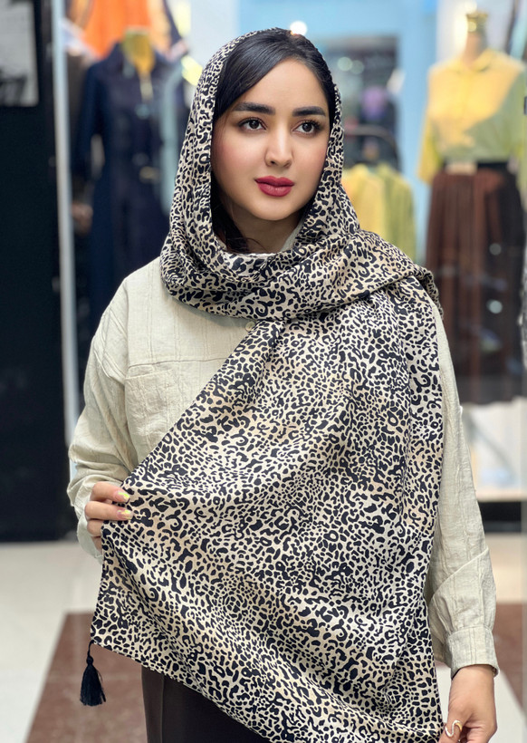 شال نخی پلنگی نرم و لطیف