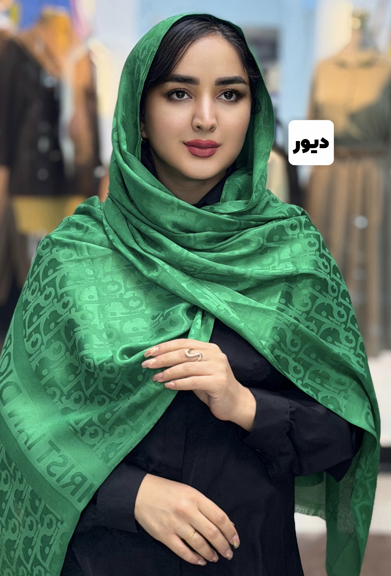 شال ژاکارد مارک سبز زارا باکیفیت