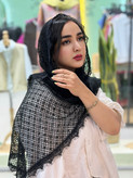 شال گیپور مشکی قلاب بافی پولکی وارداتی