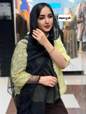 شال نخی مشکی لبه و دستک کار شده کار شده وارداتی در سه طرح
