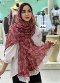 شال نخی چروک حاشیه گیپور وارداتی ترمه