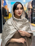 شال ژاکارد مارک کرم رنگ وارداتی