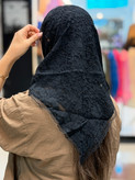 مینی اسکارف گیپور مشکی وارداتی قواره۹۰
