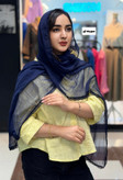 شال حریر کریشه حاشیه دانتل سورمه ای و قهوه ای وارداتی