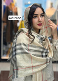 شال نخ لمه طرح باربری و طیفی وارداتی سبک