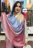 شال نخ لمه طرح باربری و طیفی وارداتی سبک