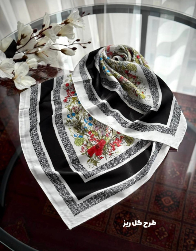 مینی اسکارف ساتن ابریشم وارداتی قواره۷۰