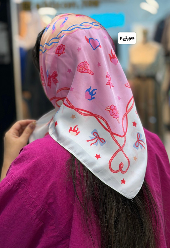 مینی اسکارف ساتن ابریشم وارداتی قواره۷۰