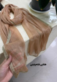 شال حریر کریستال حاشیه نوار لمه وارداتی
