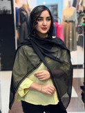 شال حریر مشکی حاشیه دار وارداتی