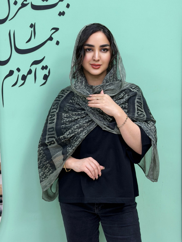 شال ابریشم میله ای طرح دیور وارداتی