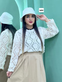 کلاه باکت زمستانه جنس جیر پشمی سفید مشکی عسلی