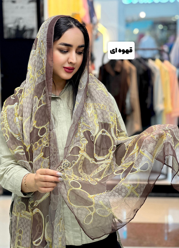 شال حریر پلیسه ریزسبک گوچی وارداتی