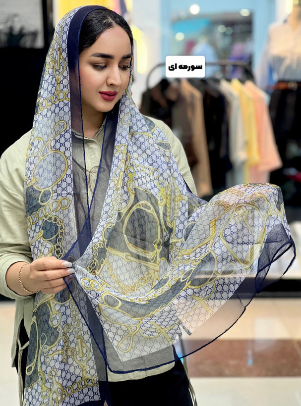 شال حریر پلیسه ریزسبک گوچی وارداتی