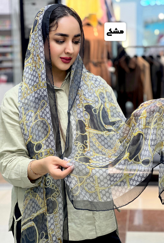 شال حریر پلیسه ریزسبک گوچی وارداتی