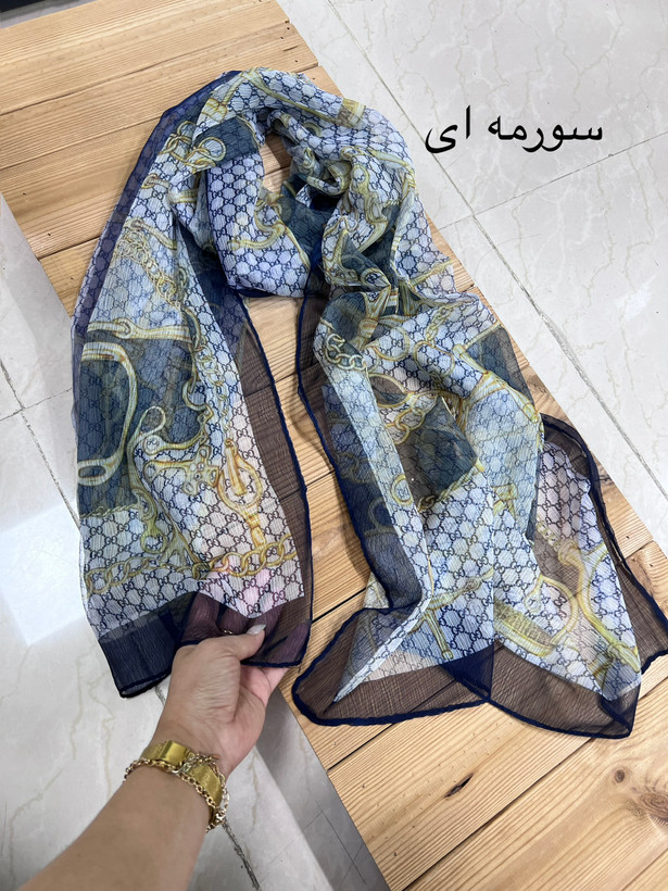 شال حریر پلیسه ریزسبک گوچی وارداتی