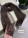شال حریر کریشه خامه دوزی با حاشیه دانتل وارداتی
