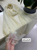 شال حریر کریشه فول نگین حاشیه دانتل وارداتی سبک