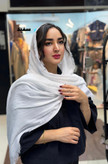 شال برشکا لبه ریش تک رنگ سبک