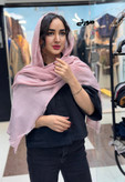 شال برشکا لبه ریش تک رنگ سبک